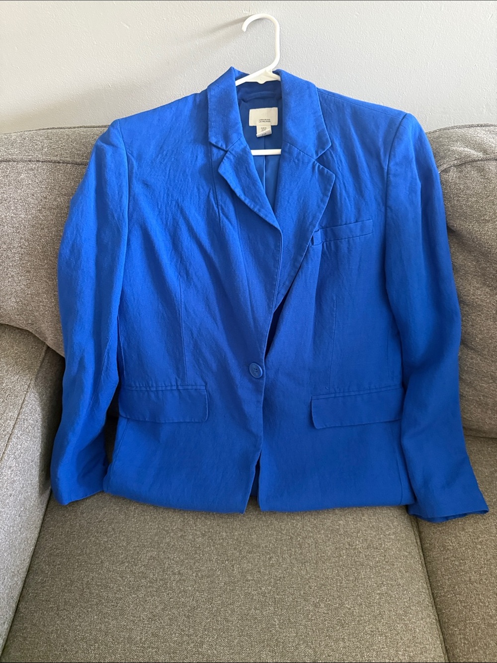 H&M Women's Bright Blue Single-Button Blazer